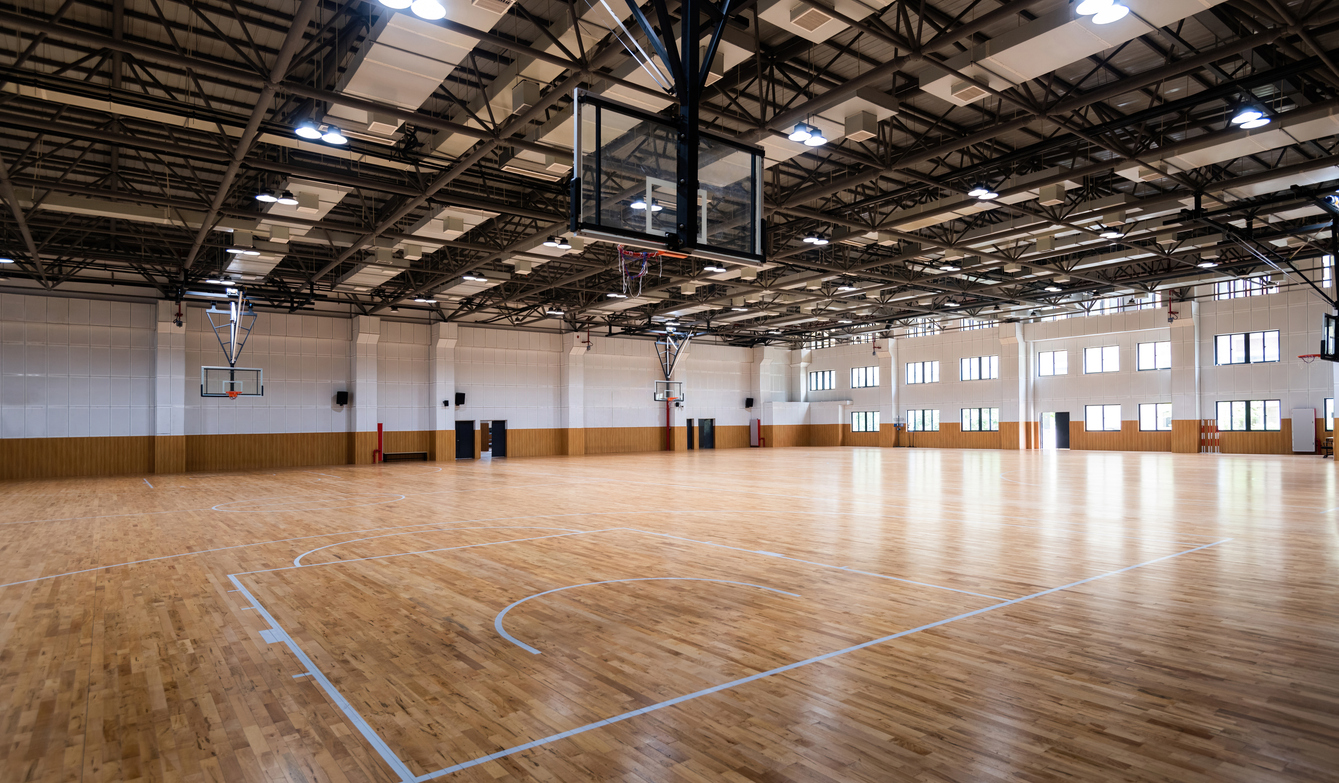Indoor basketball court