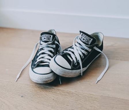 pair of basketball shoes