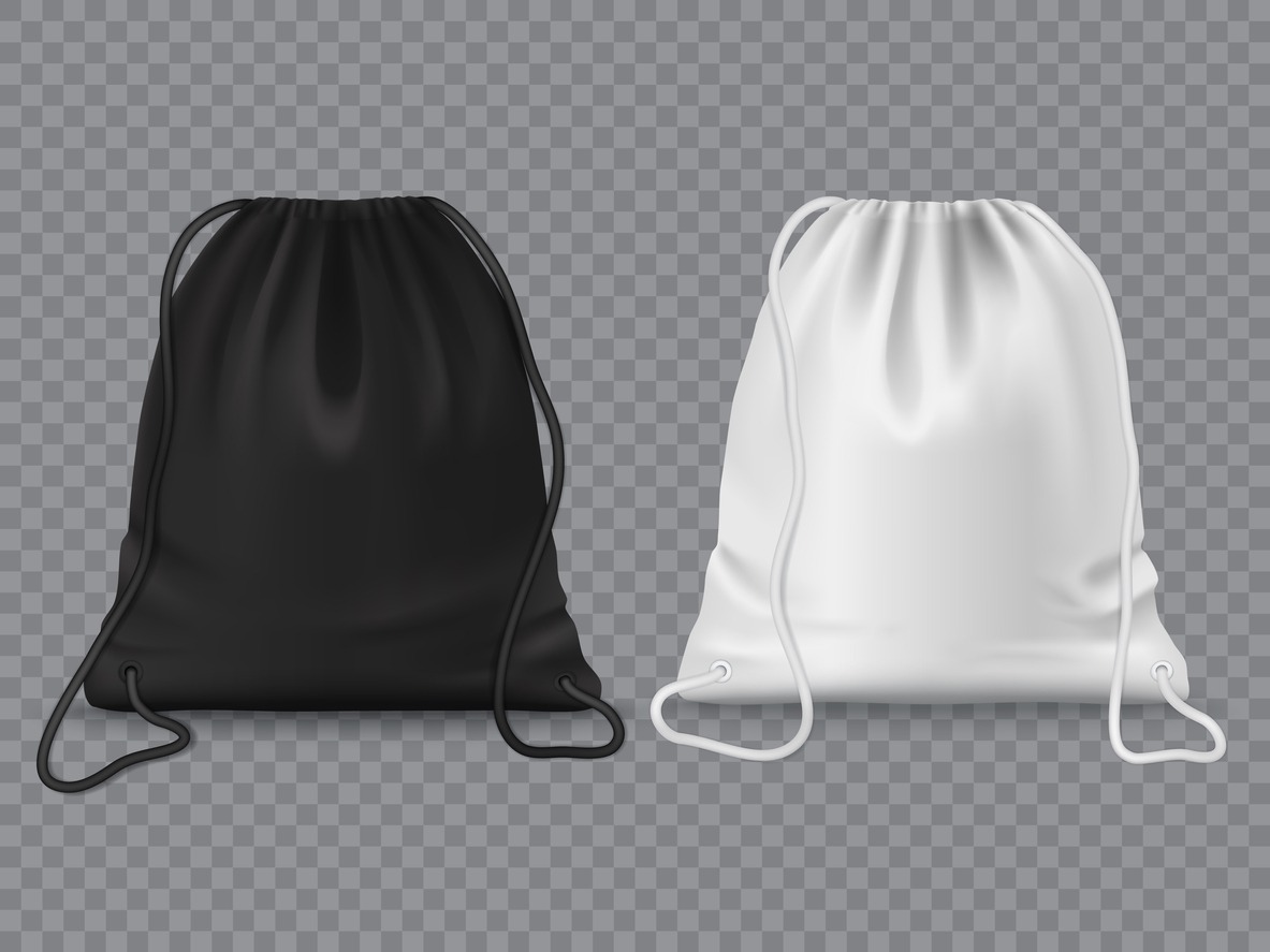 black and white gym sacks