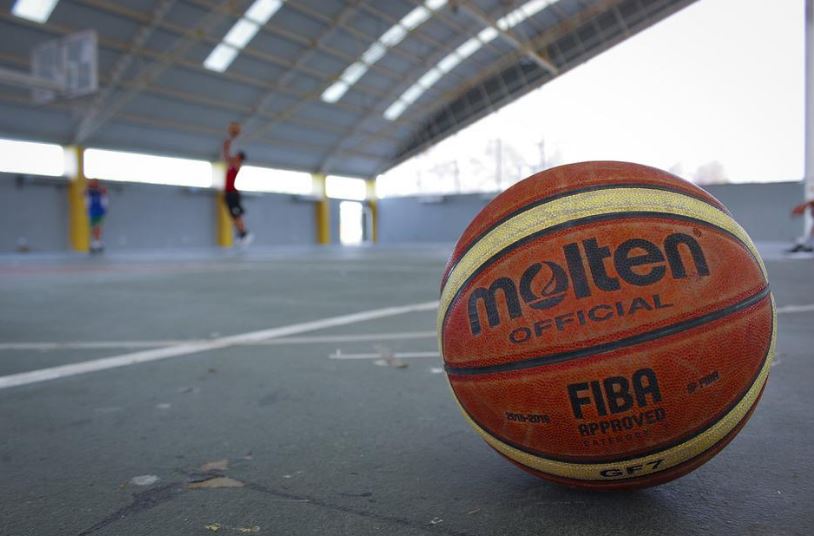 outdoor basketball on concrete