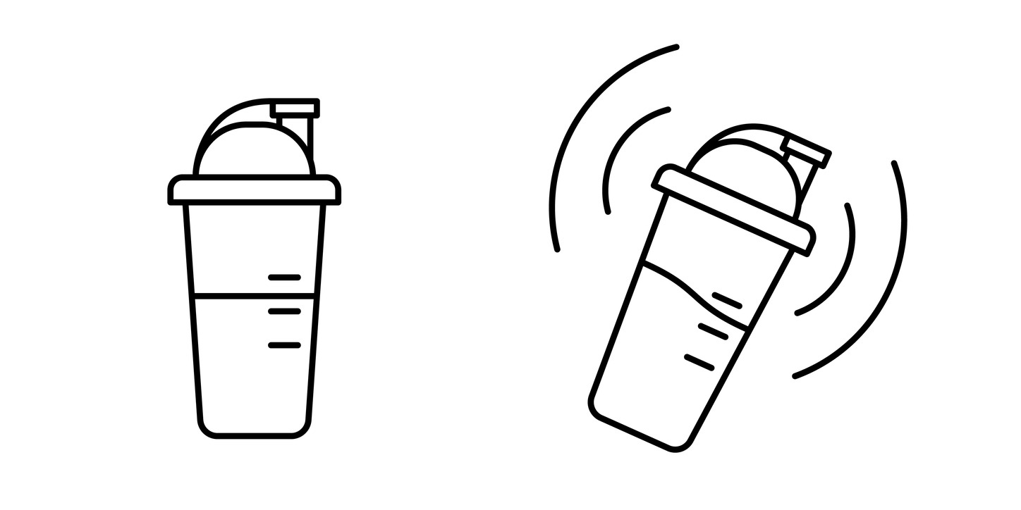 shaking a blender bottle