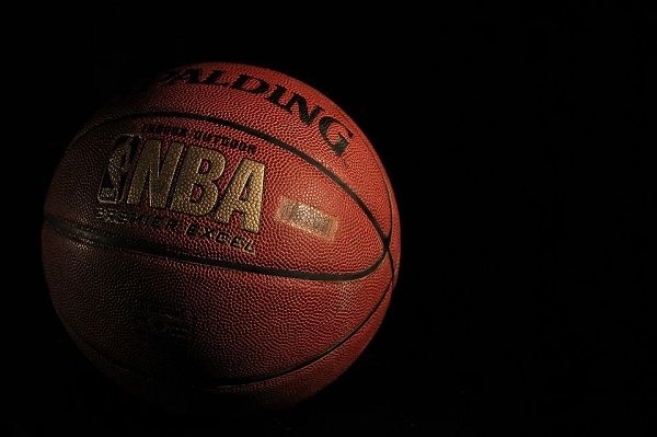 basketball with NBA logo