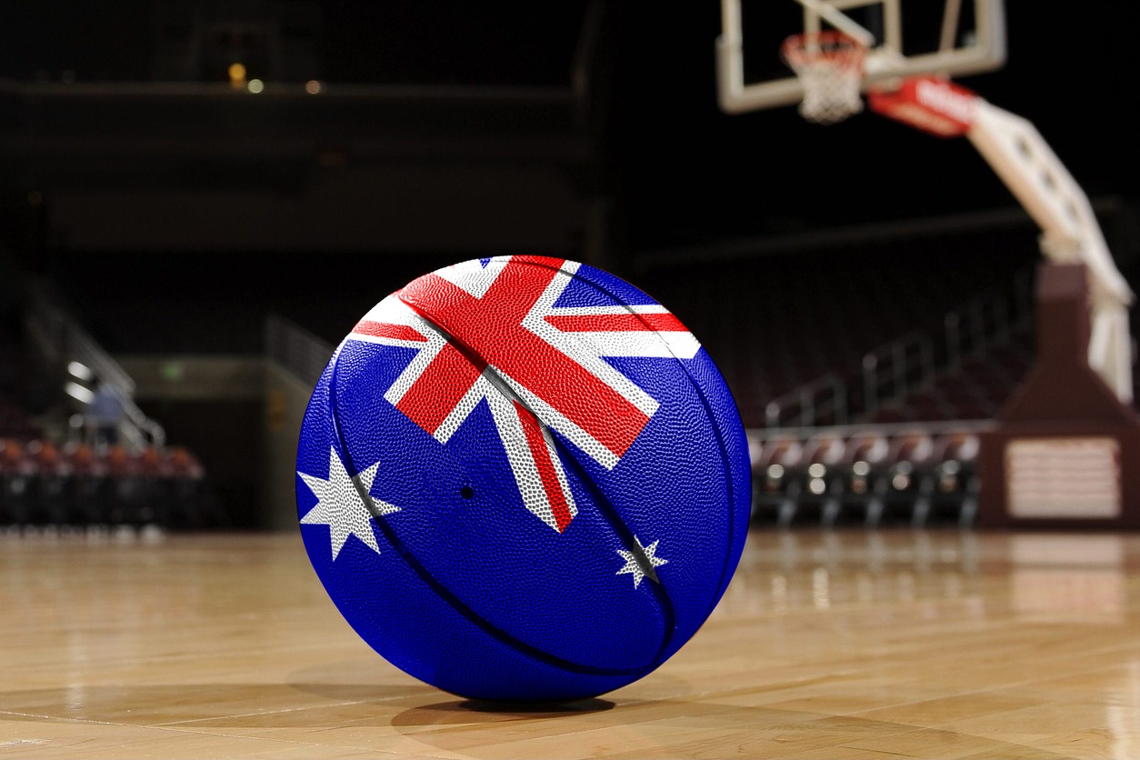 Australia Australian flag on basketball with mask