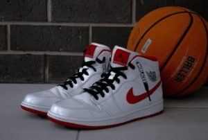 A pair of basketball shoes
