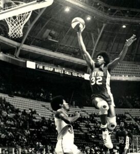 Erving dunking the ball