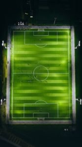 Aerial view of a football field
