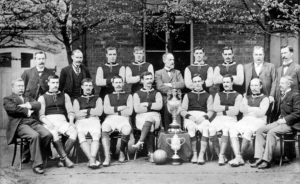 The Aston Villa team in 1897, after winning both the FA Cup and the Football League