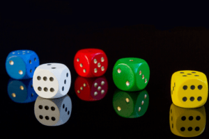 dice in different colors
